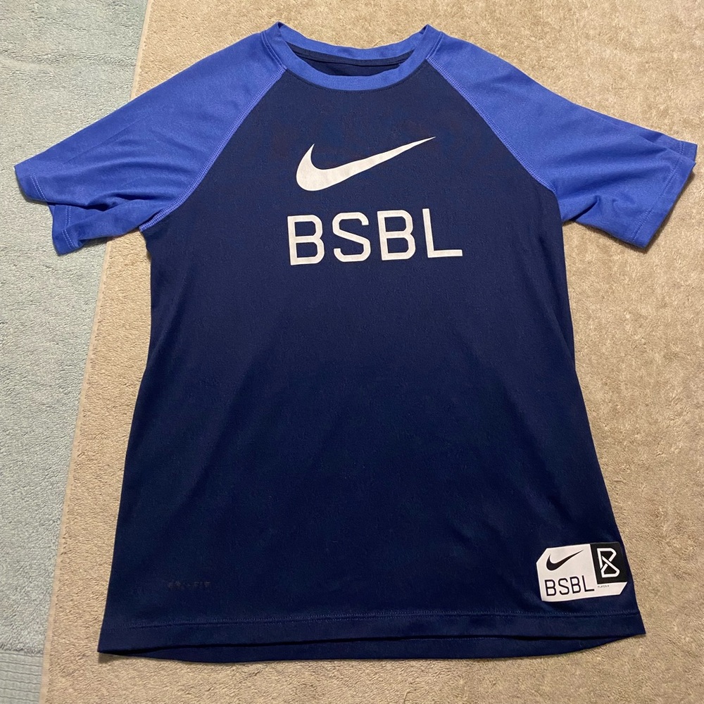 Nike BSBL baseball Dri fit youth boys t shirt size medium